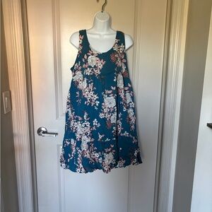 Torrid Blue and Pink Floral Dress